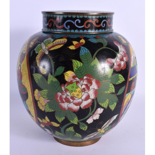 1574 - A LARGE LATE 19TH CENTURY CHINESE CLOISONNE GINGER JAR AND COVER decorated with precious objects. 22... 