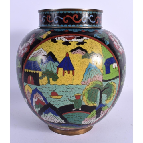 1574 - A LARGE LATE 19TH CENTURY CHINESE CLOISONNE GINGER JAR AND COVER decorated with precious objects. 22... 