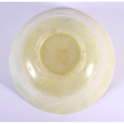 1647 - AN EARLY 20TH CENTURY CHINESE JADE TYPE TEABOWL Late Qing/Republic. 9 cm diameter.