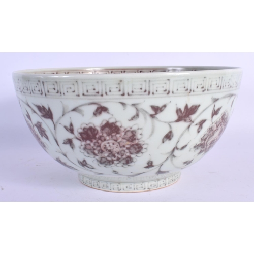 1649 - A 19TH CENTURY CHINESE IRON RED GLAZED PORCELAIN BOWL Ming style. 19 cm diameter.