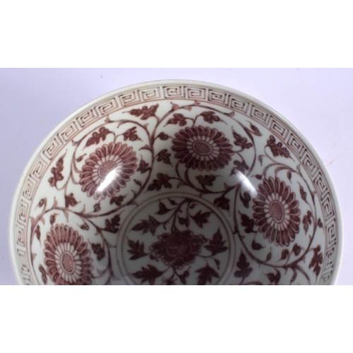 1649 - A 19TH CENTURY CHINESE IRON RED GLAZED PORCELAIN BOWL Ming style. 19 cm diameter.