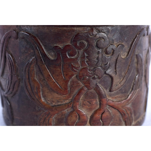 1672 - A RARE 19TH CENTURY CHINESE HARDWOOD AND JADE COVER Qing, decorated with bats. 7 cm x 6 cm.