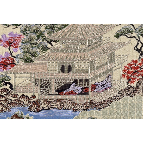 1676 - Chinese School (Early 20th Century) Watercolour, together with a Japanese embroidery. Largest 45 cm ... 