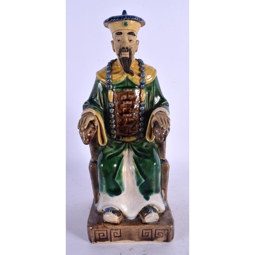 1703 - AN EARLY 20TH CENTURY CHINESE SANCAI GLAZED FIGURE Late Qing/Republic. 23 cm high