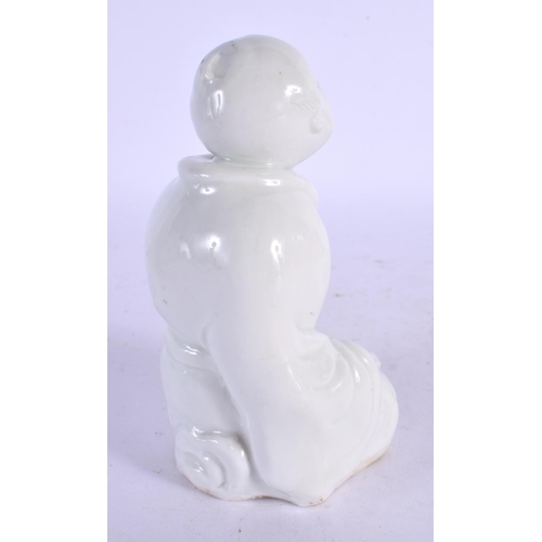 1704 - A 19TH CENTURY JAPANESE MEIJI PERIOD BLANC DE CHINE PORCELAIN FIGURE. 13 cm high.