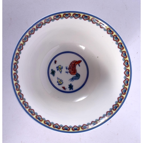 1725 - A CHINESE DOUCA PORCELAIN BOWL 20th Century. 11.5 cm diameter.