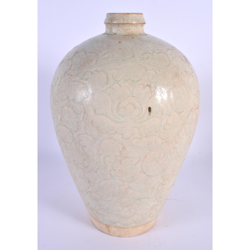 1755 - A RARE LARGE CHINESE QINGBAI GLAZED POTTERY VASE Sung Dynasty, finely potted and decorated all over ... 