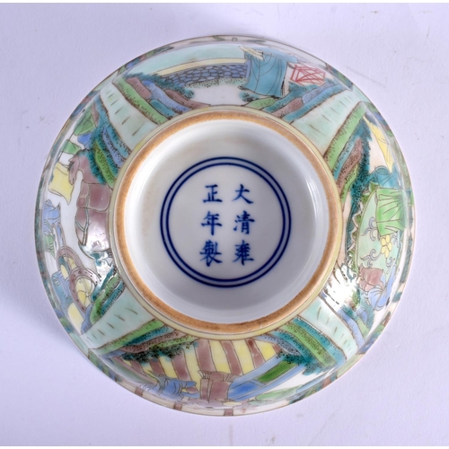 1827 - A CHINESE FAMILLE VERTE PORCELAIN BOWL 20th Century. 15 cm diameter.