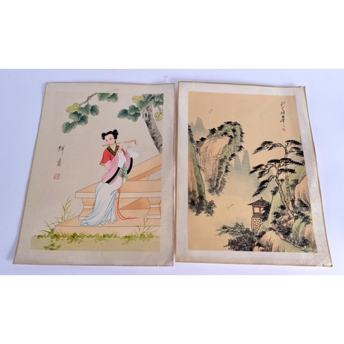 2136 - A GROUP OF 19TH/20TH CENTURY CHINESE AND JAPANESE WATERCOLOURS together with prints etc. (qty)