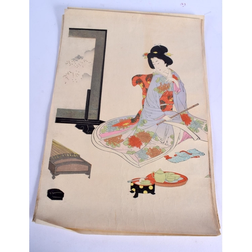 2136 - A GROUP OF 19TH/20TH CENTURY CHINESE AND JAPANESE WATERCOLOURS together with prints etc. (qty)