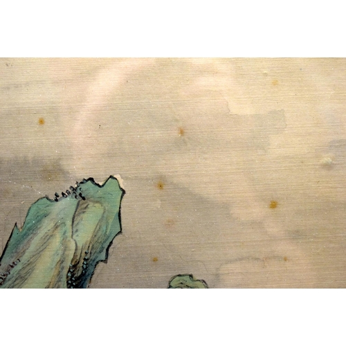 2140 - Chinese School (19th Century) Watercolour, Beauties within a landscape. 95 cm x 55 cm.