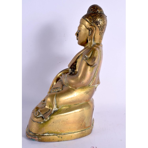 2148 - A 19TH CENTURY SOUTH EAST ASIAN BRONZE FIGURE OF A SEATED BUDDHA. 25 cm x 14 cm.