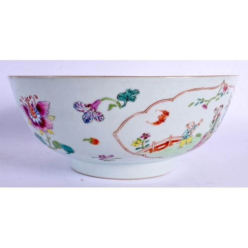 2149 - AN 18TH CENTURY CHINESE EXPORT FAMILLE ROSE BOWL Qianlong. 22 cm diameter.