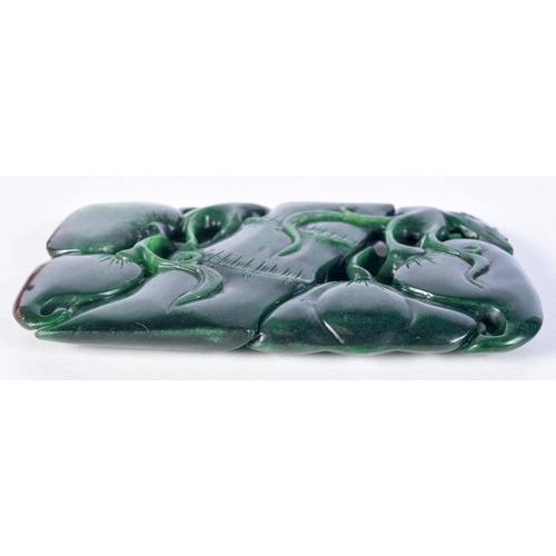 3001 - A Chinese carved Jade boulder in the form of a fruiting pod 11.5 x 7 cm