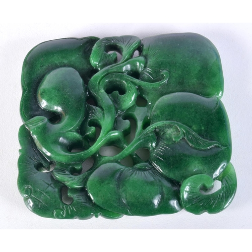 3007 - A Chinese carved Jade boulder in the form of a fruiting pod 7.5 x 7.5 cm.