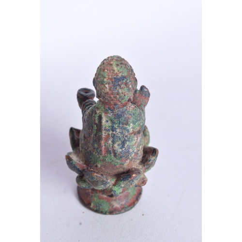 3013 - A Small Chinese Tibetan bronze Buddha 6 cm.