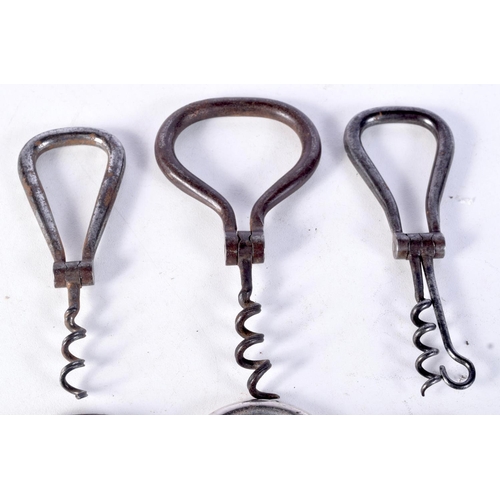 3054 - A collection of folding bow corkscrews one nickel plated (6).