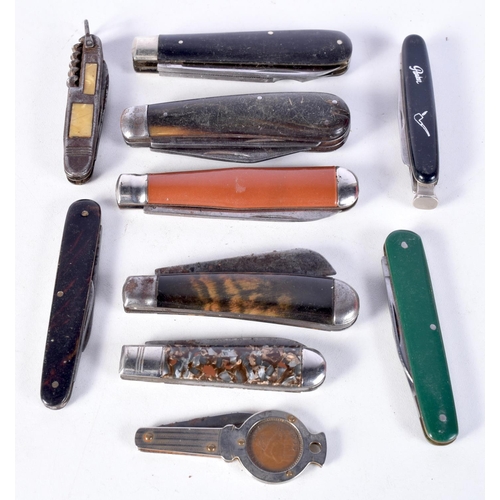 3069 - A collection of vintage pen knives largest 9 cm. (10).