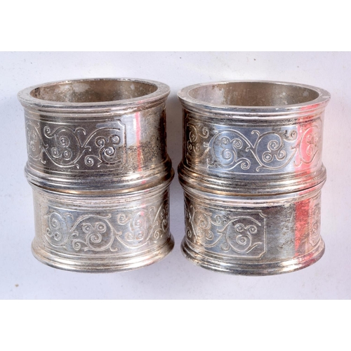 3079 - A collection of napkin rings horn, plate etc 4.5 cm (17)