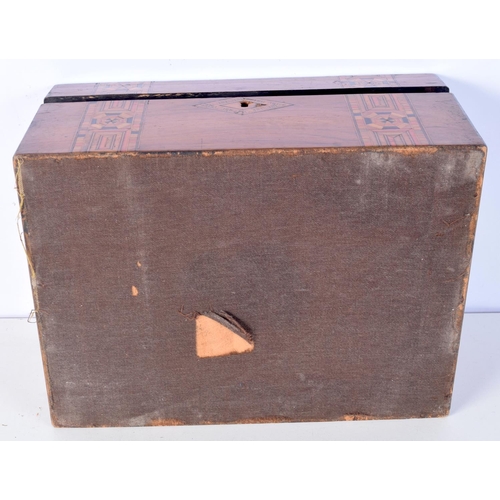 3083 - A large Tunbridge ware box together with a smaller box 30 x 22 x 13 cm (2)