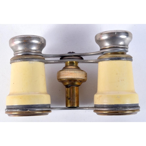 3084 - A leather cased pair of Asprey's opera glasses together with two other sets of opera glasses and Bin... 