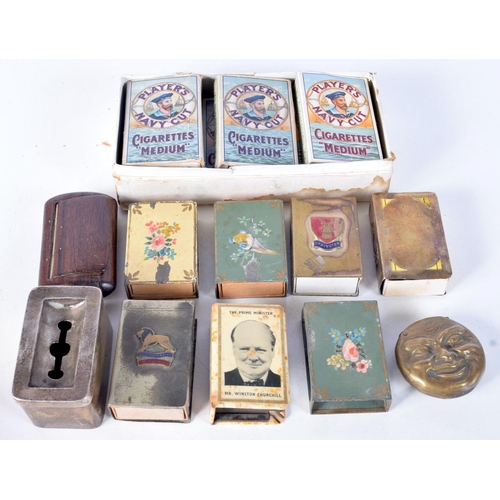 3085 - A collection of Vesta cases , a wooden snuff box and a collection of Players cigarette boxes (16).