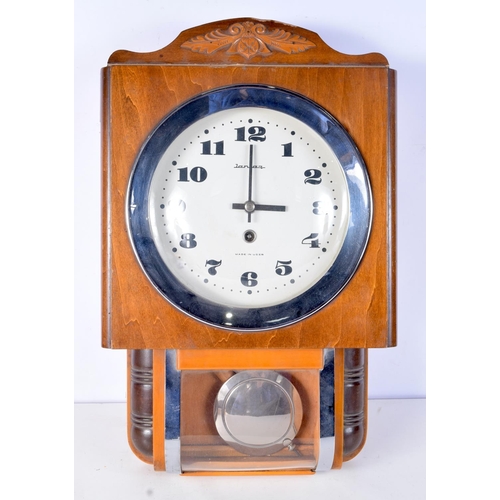 3095 - A Russian wooden Lantaz wall clock 50 x 30 cm .