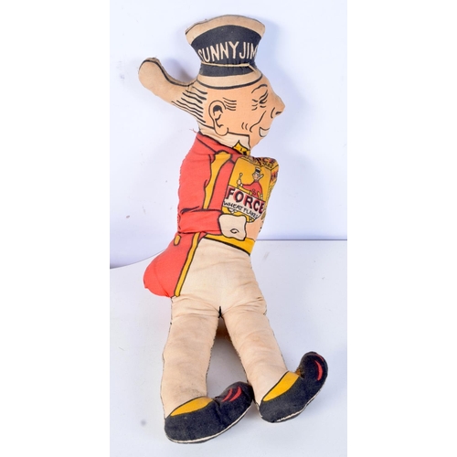 3099 - A collection of  vintage soft toys and vintage advertising pieces including a  Sunny Jim Force wheat... 