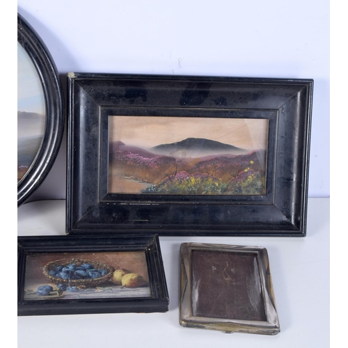 3115 - A framed Gouache by Frank Holmes together with two other Gouaches and a  collection of miniatures , ... 