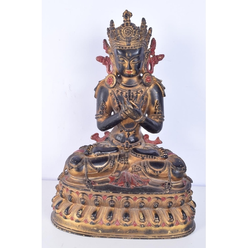 3159 - A Chinese Tibetan gilded bronze Buddha. 32 x 23cm.