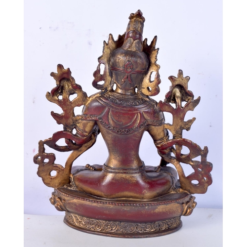 3171 - A Chinese Tibetan gilt bronze Buddha. 20cm high.