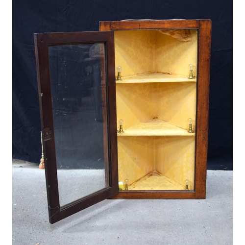 3532 - A glass fronted hanging corner display cabinet