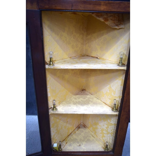 3532 - A glass fronted hanging corner display cabinet