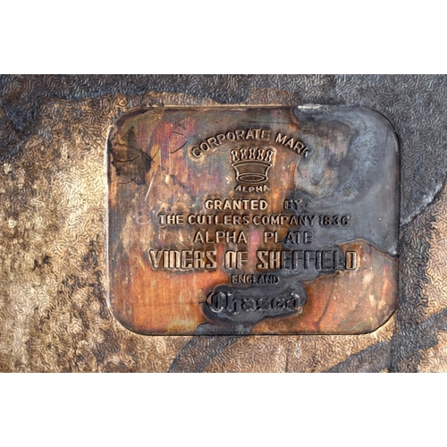 20 - A LARGE SILVER PLATED TRAY together with two boxed sets. Largest 52 cm x 34 cm.