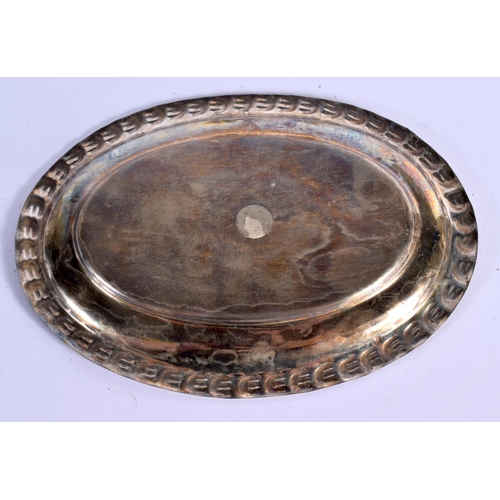 20 - A LARGE SILVER PLATED TRAY together with two boxed sets. Largest 52 cm x 34 cm.