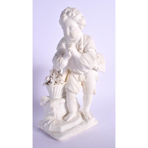 249 - 18TH CENTURY SEVRES BISCUIT PORCELAIN FIGURE OF BOY MODELLED BY FALCONET AFTER BOUCHER OF LE JEUNE S... 