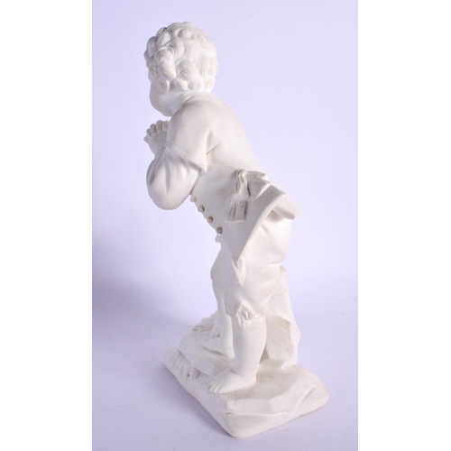 249 - 18TH CENTURY SEVRES BISCUIT PORCELAIN FIGURE OF BOY MODELLED BY FALCONET AFTER BOUCHER OF LE JEUNE S... 