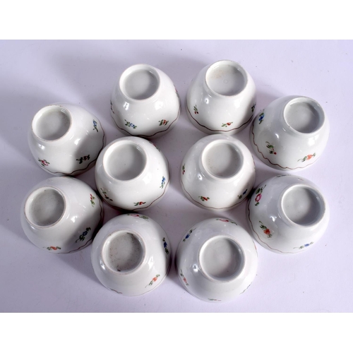 252 - LATE 18TH CENTURY NEW HALL TEA SERVICE  PAINTED CHINESE EXPORT STYLE WITH PATTERN `173'  COMPRISING;... 