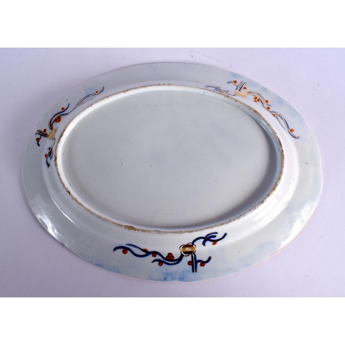 253 - EARLY 19TH C. COALPORT OVAL SERVING TRAY PAINTED WITH THE FINGER AND THUMB PATTERN. 34.5cm Long  26c... 