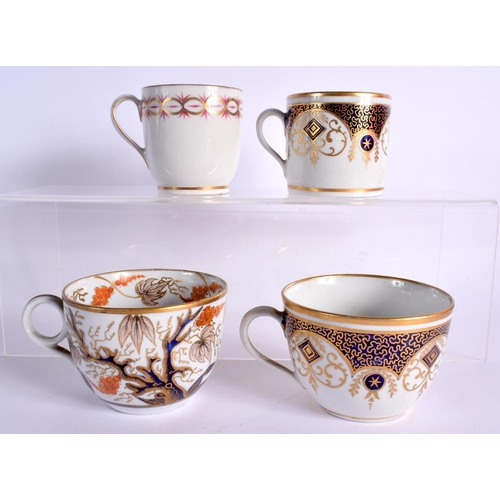 254 - LATE 18TH CENTURY NEW HALL A PATTERN `89' COFFEE CUP AND  SAUCER; A PATTERN `575' TRIO  AND A PATTER... 