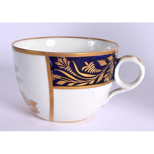 257 - LATE 18TH CENTURY NEW HALL `WARBURTON'S  PATENT' TEACUP AND SAUCER PRINTED IN GOLD  PATTERN 888. Cup... 