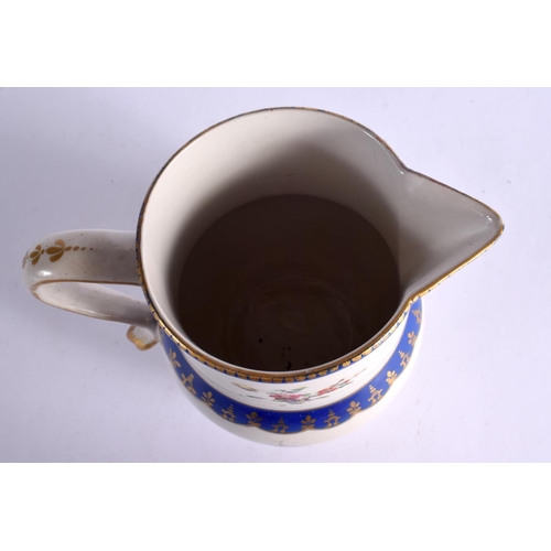 273 - 18TH CENTURY CHELSEA DERBY BARREL MOULDED JUG BY EDWARD WITHERS  BLUE MARK. 15cm High