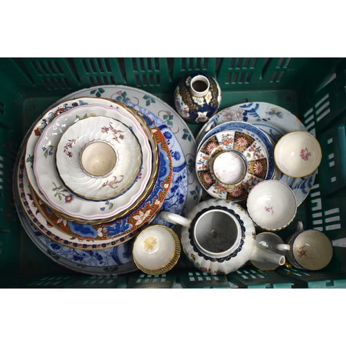 275 - 18TH AND EARLY 19TH CENTURY PORCELAIN  POTTERY AND ENAMEL. Plate 35cm Diameter  Vase 14cm High  Cup ... 