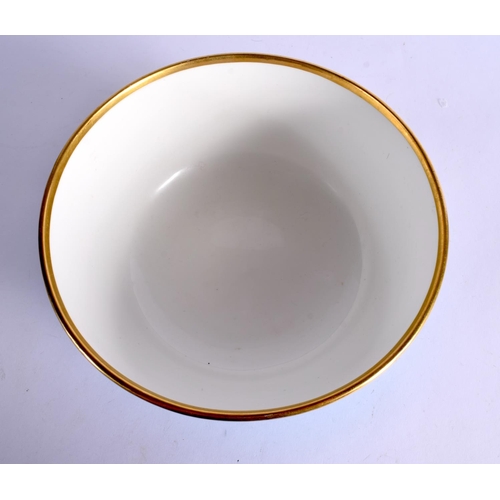 284 - EARLY 20TH CENTURY MINTON BOWL WITH TURQUOISE BORDER PAINTED WITH A SAILING SCENE BY J. E. DEAN  SIG... 