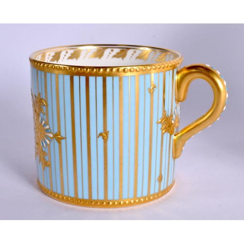 297 - 20TH CENTURY LYNTON PORCELAIN COFFEE CAN AND SAUCER PAINTED WITH A SAILING SCENE BY S. NOWAKI  SIGNE... 