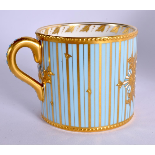 297 - 20TH CENTURY LYNTON PORCELAIN COFFEE CAN AND SAUCER PAINTED WITH A SAILING SCENE BY S. NOWAKI  SIGNE... 