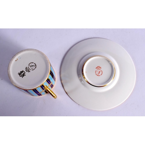 299 - 20TH CENTURY LYNTON PORCELAIN COFFEE CAN AND SAUCER PAINTED WITH FLOWERS BY S. NOWAKI  SIGNED AND MO... 