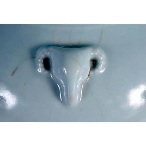 30 - A FINE AND EXTREMELY RARE CHINESE RU-TYPE 'THREE RAMS' BULBOUS VASE Yongzheng Mark and Probably of t... 