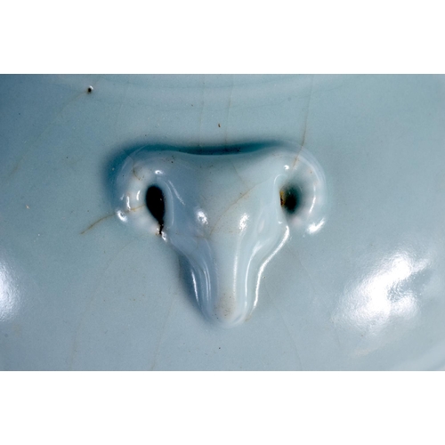 30 - A FINE AND EXTREMELY RARE CHINESE RU-TYPE 'THREE RAMS' BULBOUS VASE Yongzheng Mark and Probably of t... 