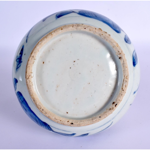 32 - A 17TH CENTURY CHINESE BLUE AND WHITE PORCELAIN KENDI Ming  painted with birds amongst foliage and v... 